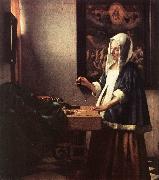 VERMEER VAN DELFT, Jan Woman Holding a Balance t oil painting on canvas